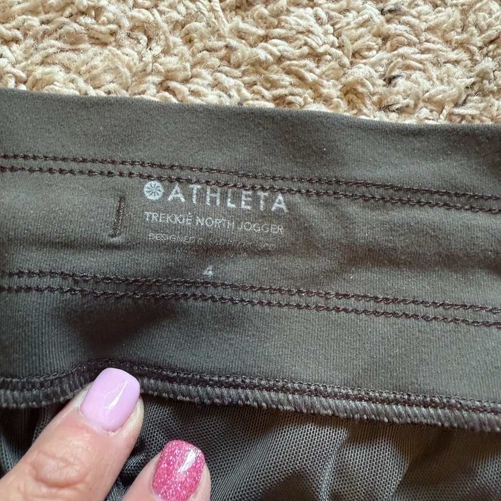 Athleta Women's Olive Joggers - Picture 2 of 3